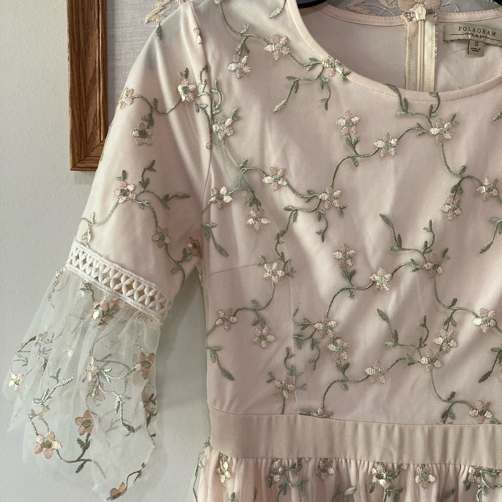 Pologram Roolee tulle floral cream dress small spring summer modest Easter